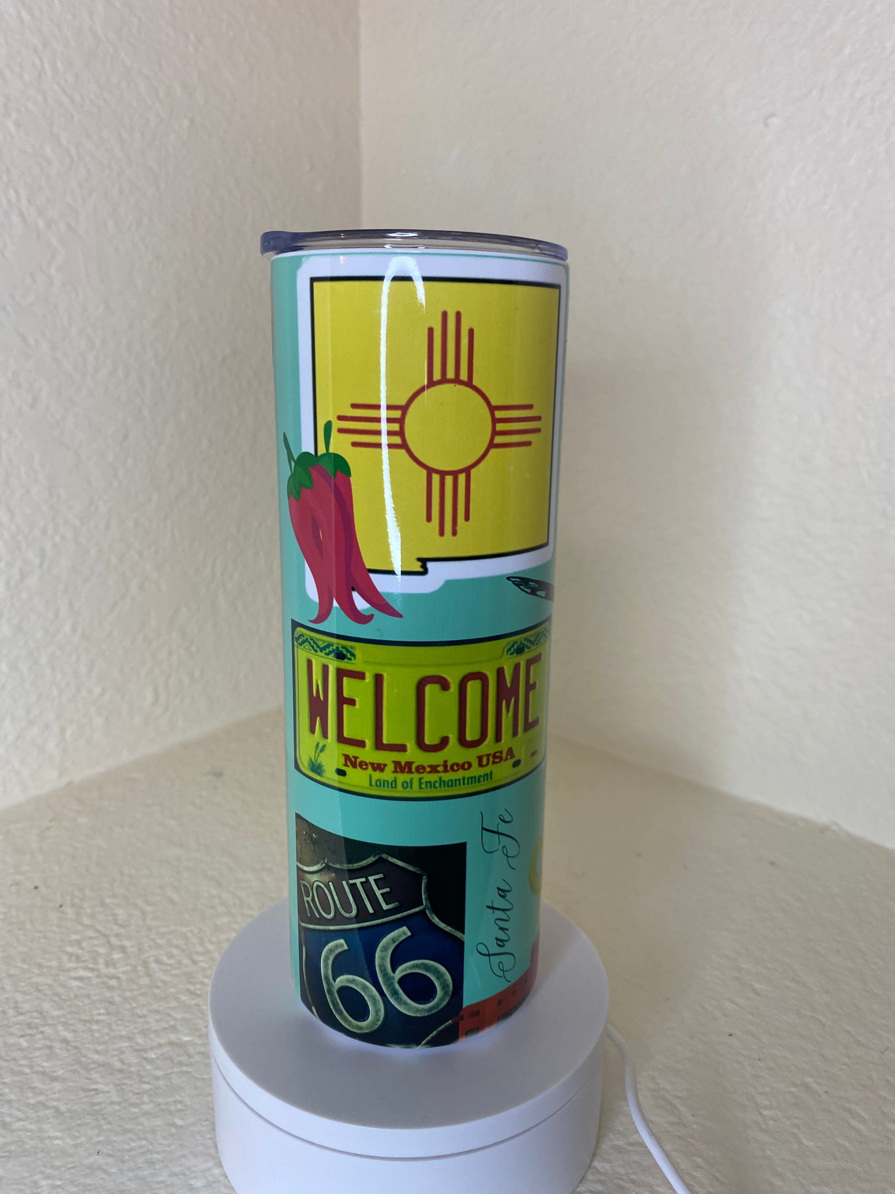 New Mexico License Plate Sublimated Tumbler