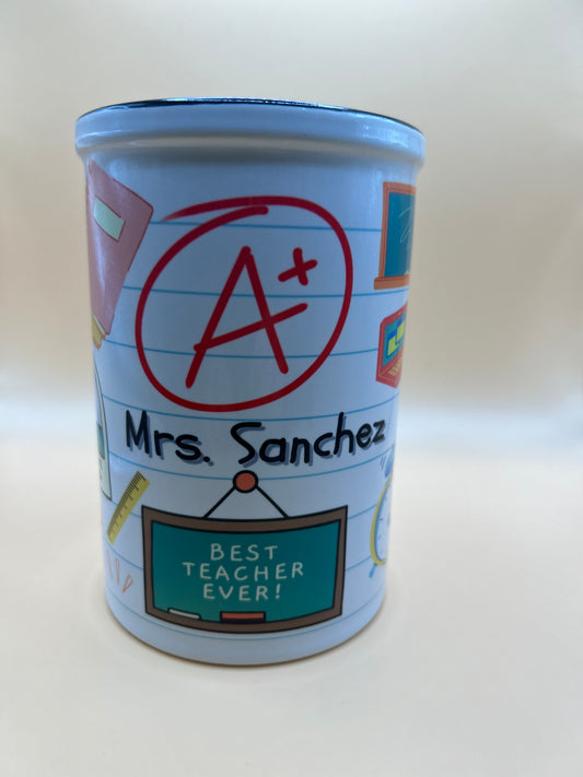 “Personalized Mr./Mrs” Pencil Holder/Caddy