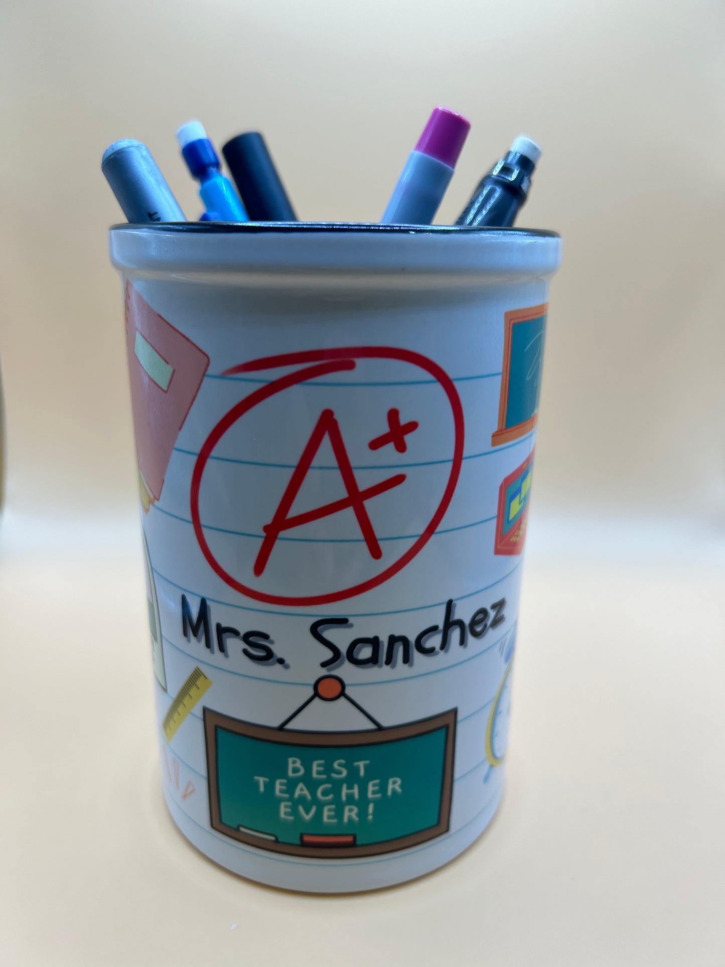 “Personalized Mr./Mrs” Pencil Holder/Caddy