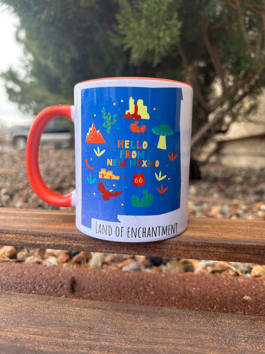 11oz “ land of enchantment,” Sublimated Mug