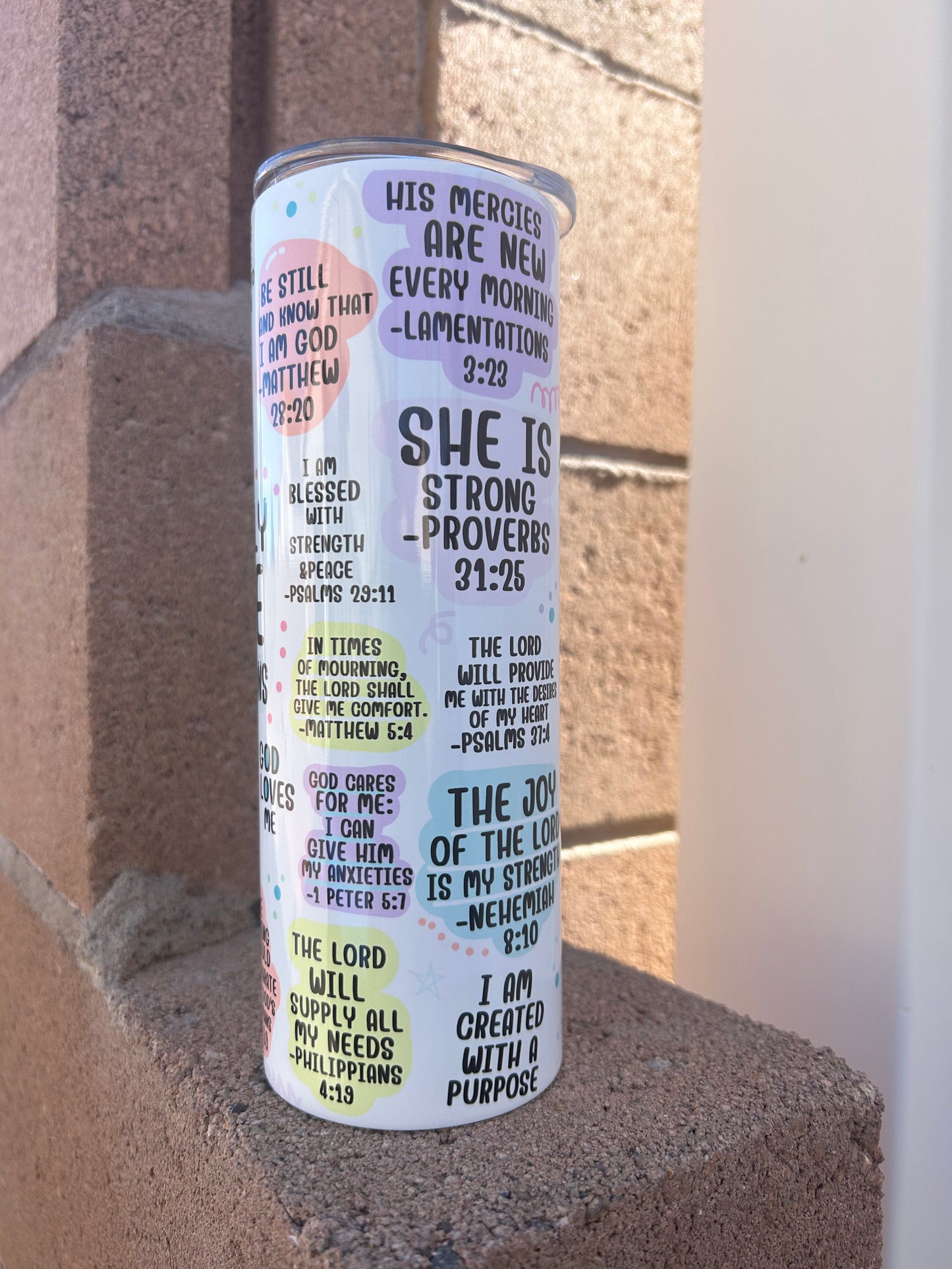 “Daily Bible Affirmations" Sublimated Tumbler